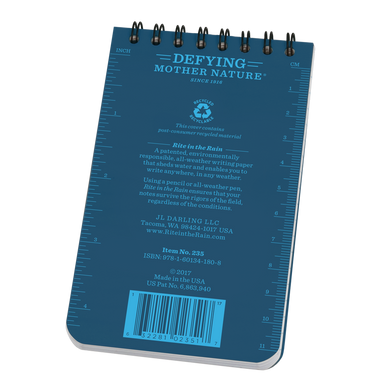 These notebook feature a blue Polydura cover (durable plastic- as the name suggests), with a strong spiral wire binding. 