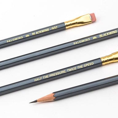 Blackwing 602 Firm Pencil details- 4 pencils "Half the pressure, Twice the speed"
