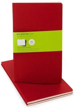 Moleskine Cahiers Plain Notebook Set- Red Large