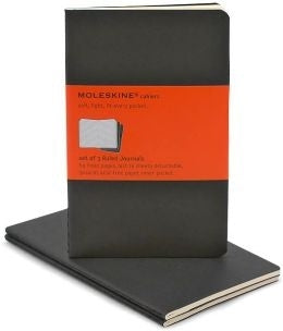 Moleskine Cahiers Lined Notebook Set- Black Pocket