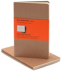 Moleskine Cahiers Lined Notebook Set- Kraft Pocket