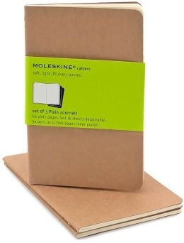 Moleskine Cahiers Plain Notebook Set- Kraft Pocket