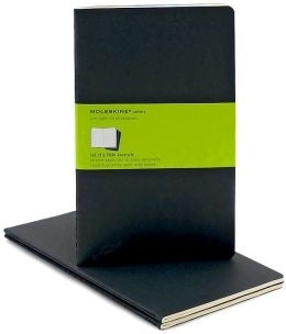 Moleskine Cahiers Plain Notebook Set- Black Large