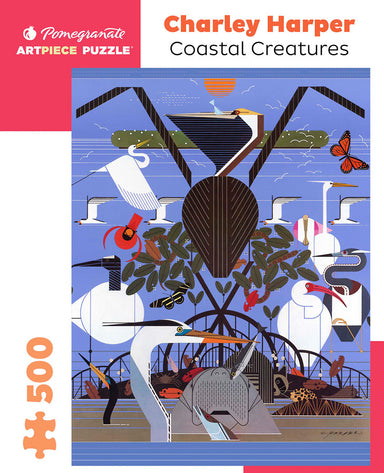 Pomegranate Charley Harper "Coastal Creatures" 500 Piece Puzzle.