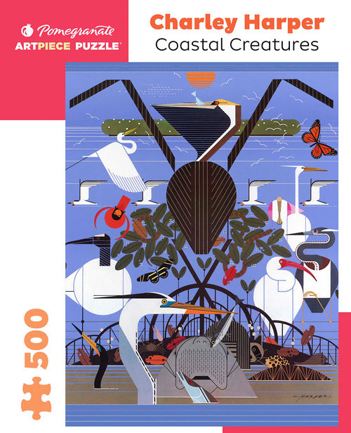 Pomegranate Charley Harper "Coastal Creatures" 500 Piece Puzzle