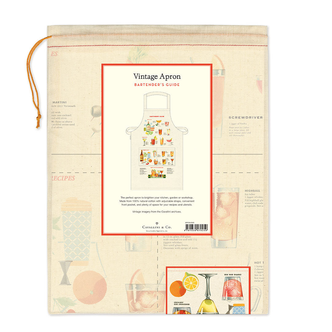 Cavallini & Co. Bartender's Guide Cotton Tea Towel — Two Hands Paperie