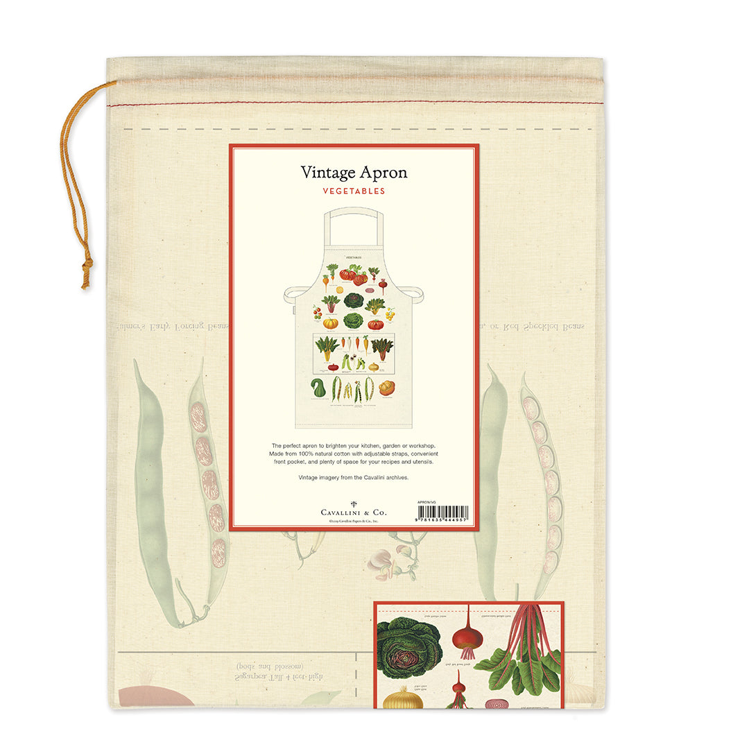 Cavallini & Co. natural cotton aprons measure  approximately 28" wide by x 34" long.