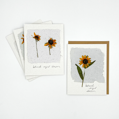 Black Eyed Suzie Designs Pack of Four Cards and Envelopes- Black Eyed Susan Flowers