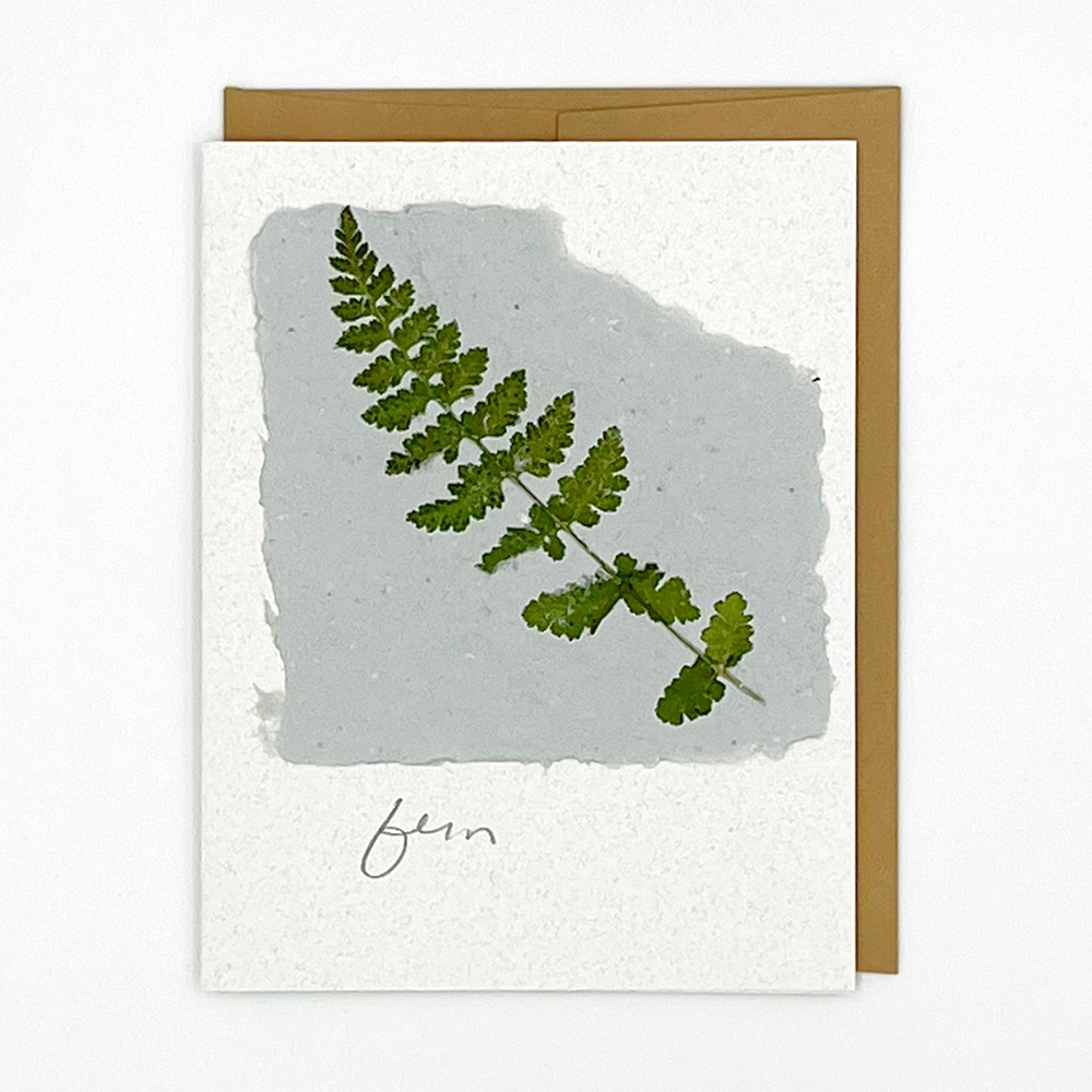 Black Eyed Suzie Designs Pack of Four Cards and Envelopes- Fern Leaves
