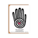  Mano y Corazon has our "Two Hands" printed on front and back of card. This A2 size greeting card measures 4.25 by 5.5 inches when folded.