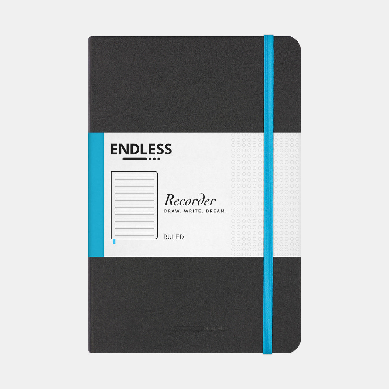 Endless Recorder A5 Journal- Black Cover. 