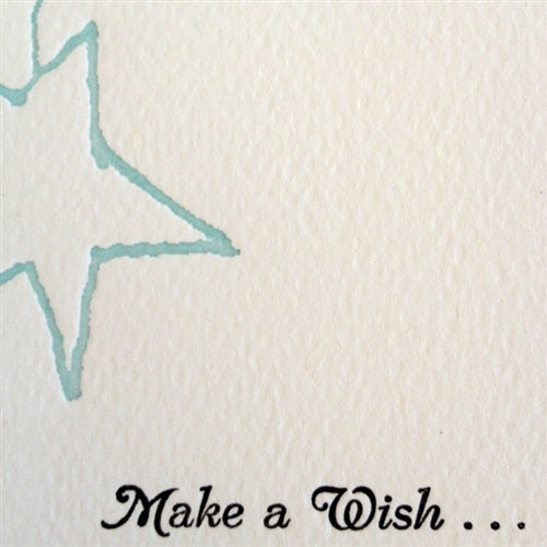 Letterpress – DIY Holiday Cards class sample detail "Make a Wish"