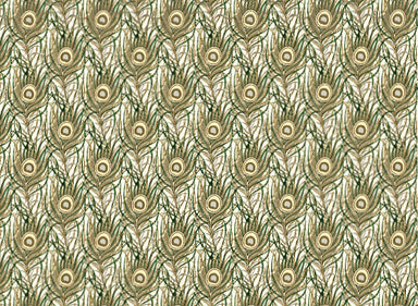Rossi 1931 Italian Decorative Paper- Gold Peacock Feathers