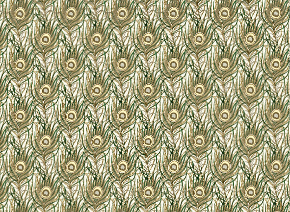Rossi 1931 Italian Decorative Paper- Gold Peacock Feathers