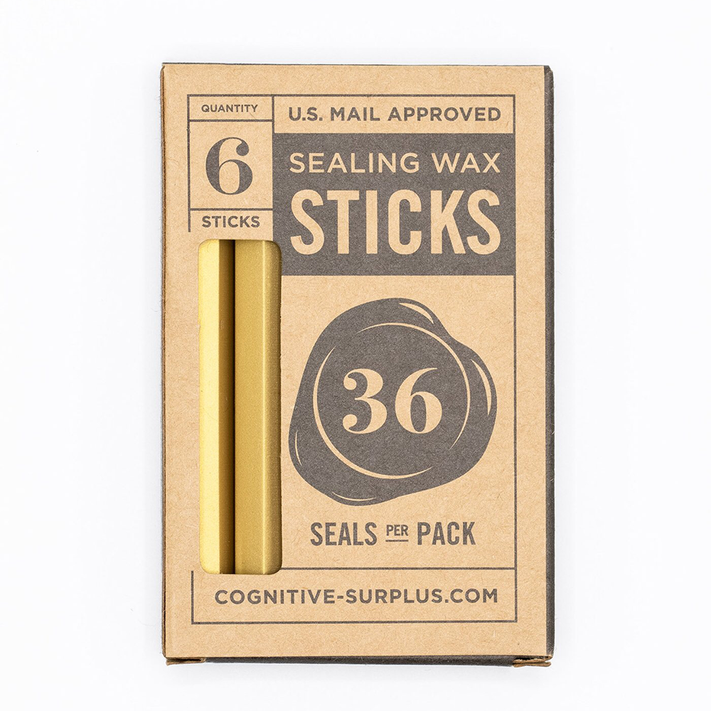 Sealing Wax Sticks- Package of Six Sticks  in Gold Shimmer