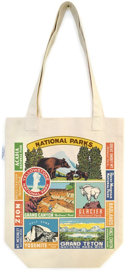 Cavallini & Co. National Parks Cotton Tote Bag
