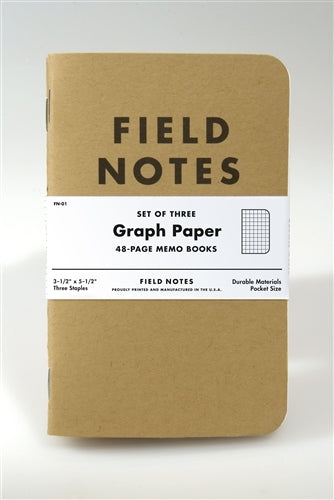 Field Notes Kraft Cover Graph 3-pack