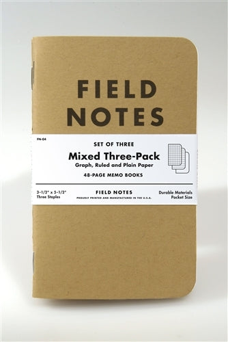 Field Notes Kraft Cover Mixed 3-pack
