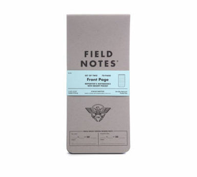Field Notes Front Page 2-Pack features a reporter's style notebook with the wire binding on the top for easy writing. 