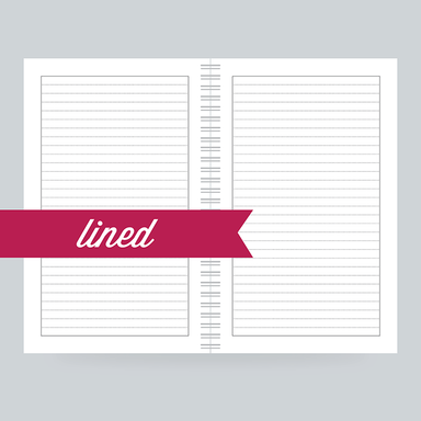 Lined Paper: 130 Pages- College Ruled on the front & back - 100% Post Consumer Recycled