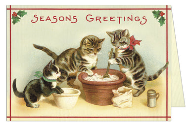 Cavallini & Co. Christmas Cats Blank Single Holiday Card