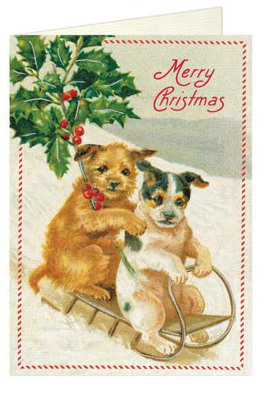 Cavallini & Co. Christmas Dogs Blank Single Holiday Card