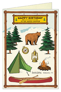 happy birthday camper Cavallini & Co. Camping Happy Birthday Single Card — Two Hands Paperie