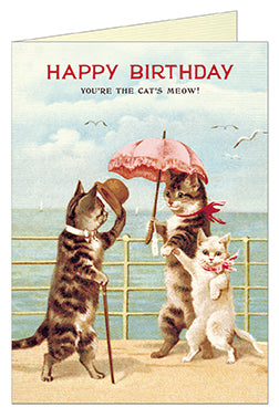 Cavallini & Co. Birthday Cats Strolling Single Card