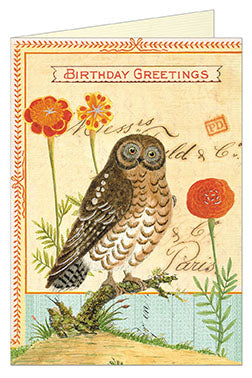 Cavallini & Co. Owl Happy Birthday Single Card