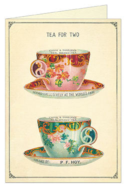 Cavallini & Co. Tea For Two Single Blank Card — Two Hands Paperie