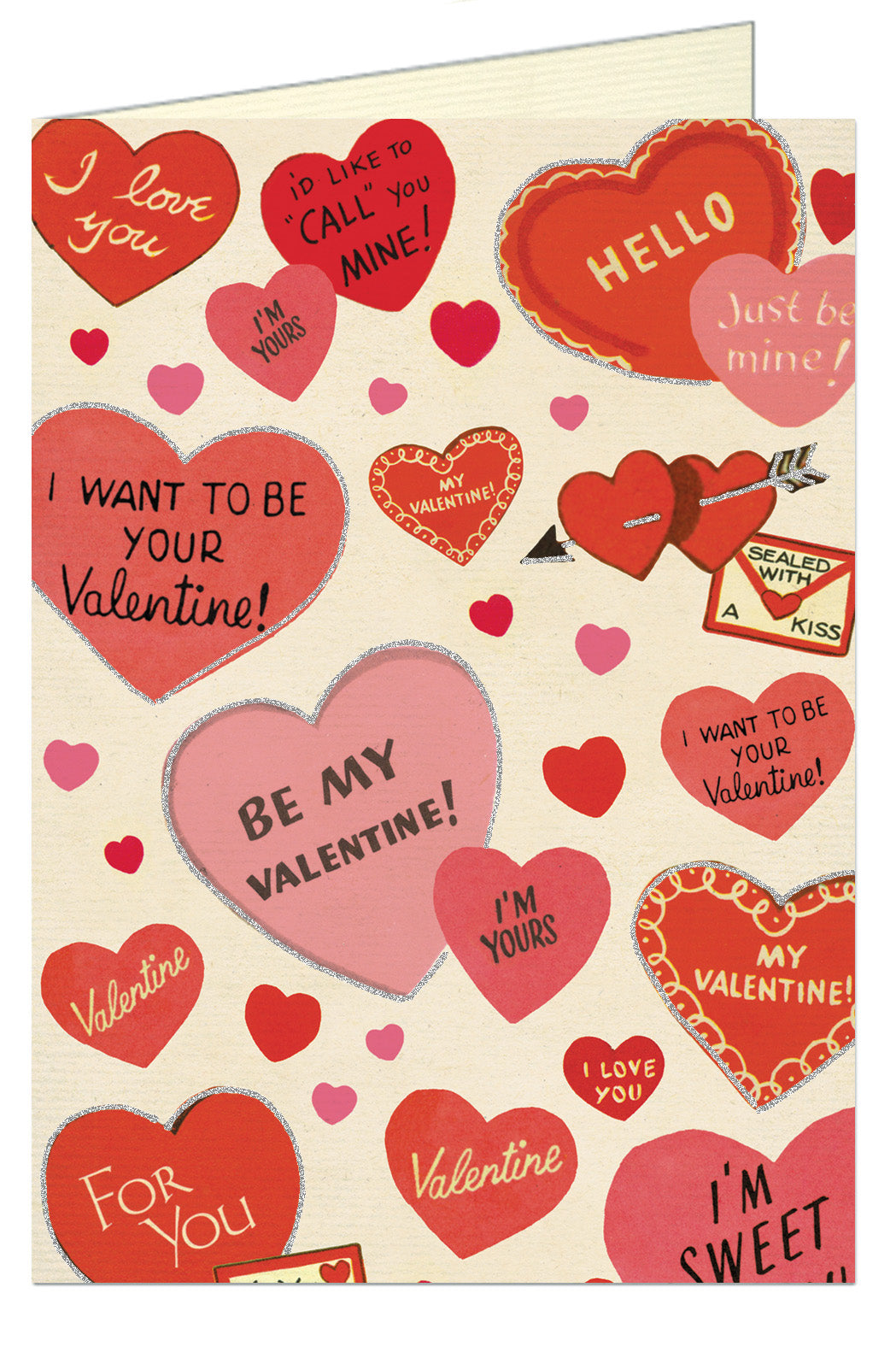 Cavallini & Co. Vintage Valentine Hearts Greeting Card