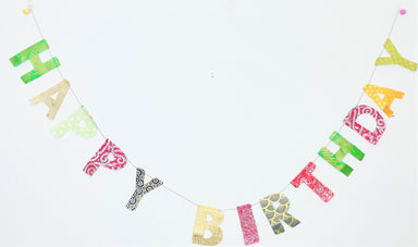 Handmade Lokta Paper Garland- Happy Birthday