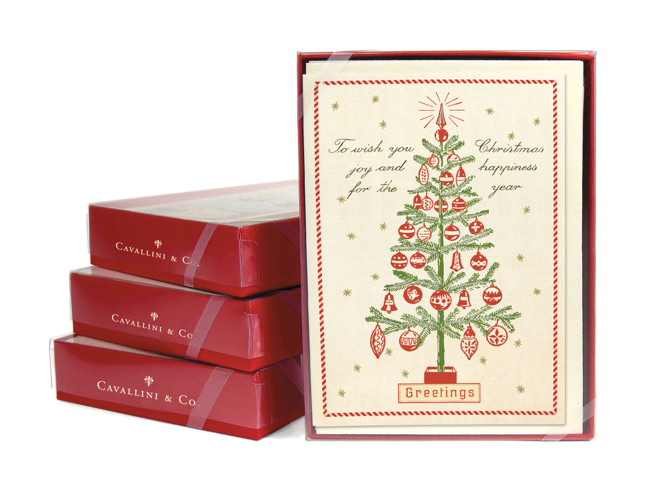 Cavallini & Co. Christmas Tree  Boxed Notecards- box of 10.
