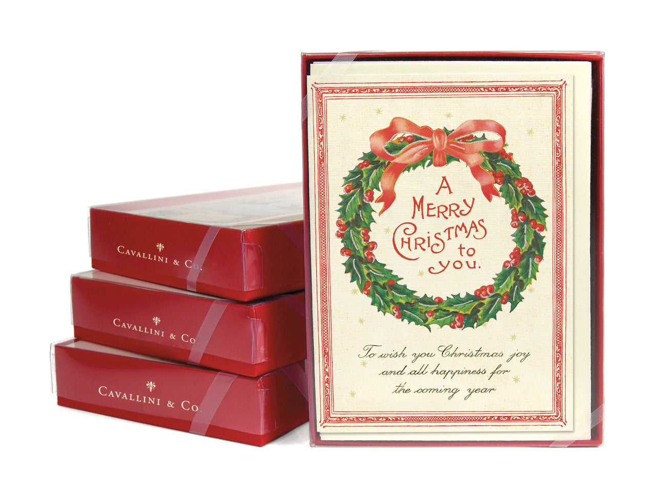 Cavallini & Co. Christmas Wreath Boxed Notecards- box of 10