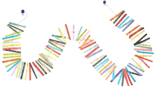 Handmade Lokta Paper Garland- Multi Colored Stripes