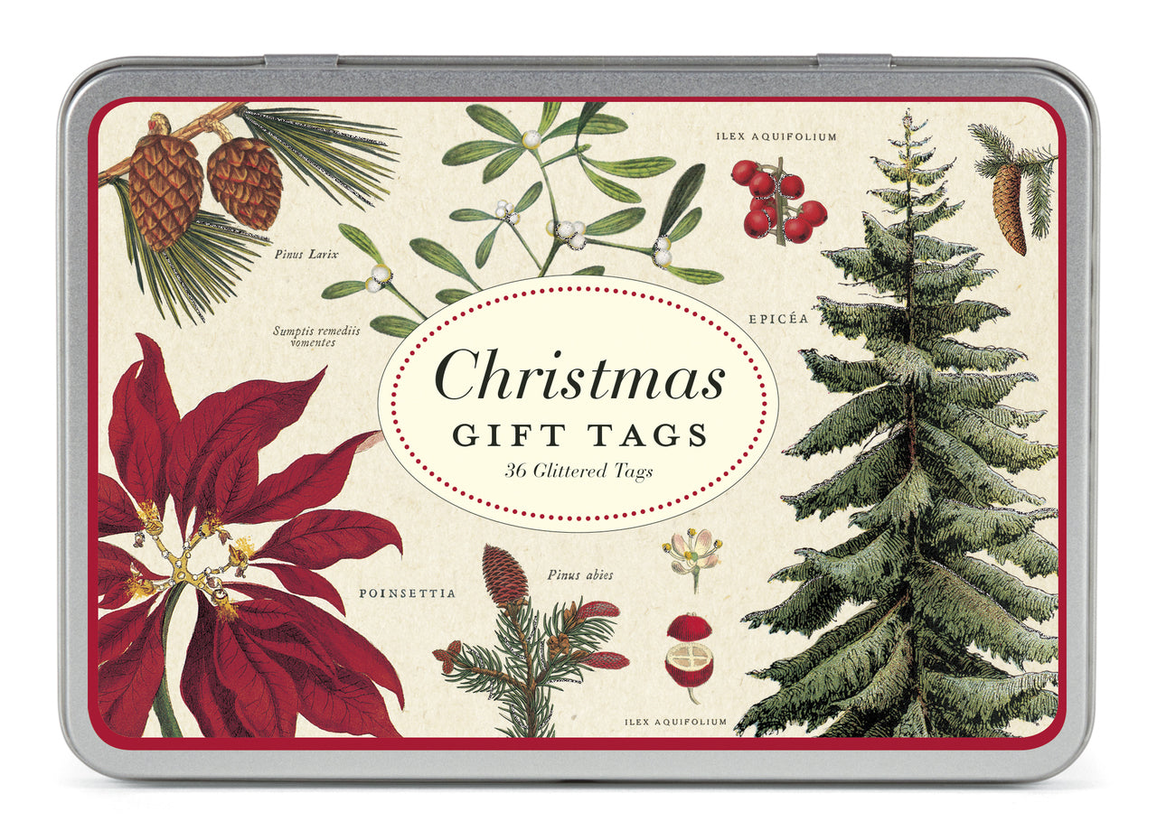 Cavallini & Co. Christmas Botanica Glitter Gift Tags — Two Hands Paperie