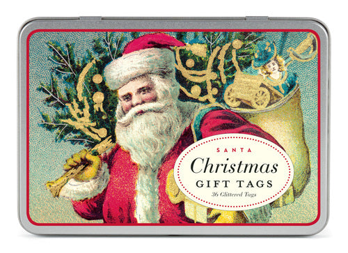 Cavallini & Co. Christmas Santa Glitter Gift Tags