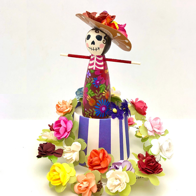 Products La Catrina - and her Flowered Hat class sample with flowers at base