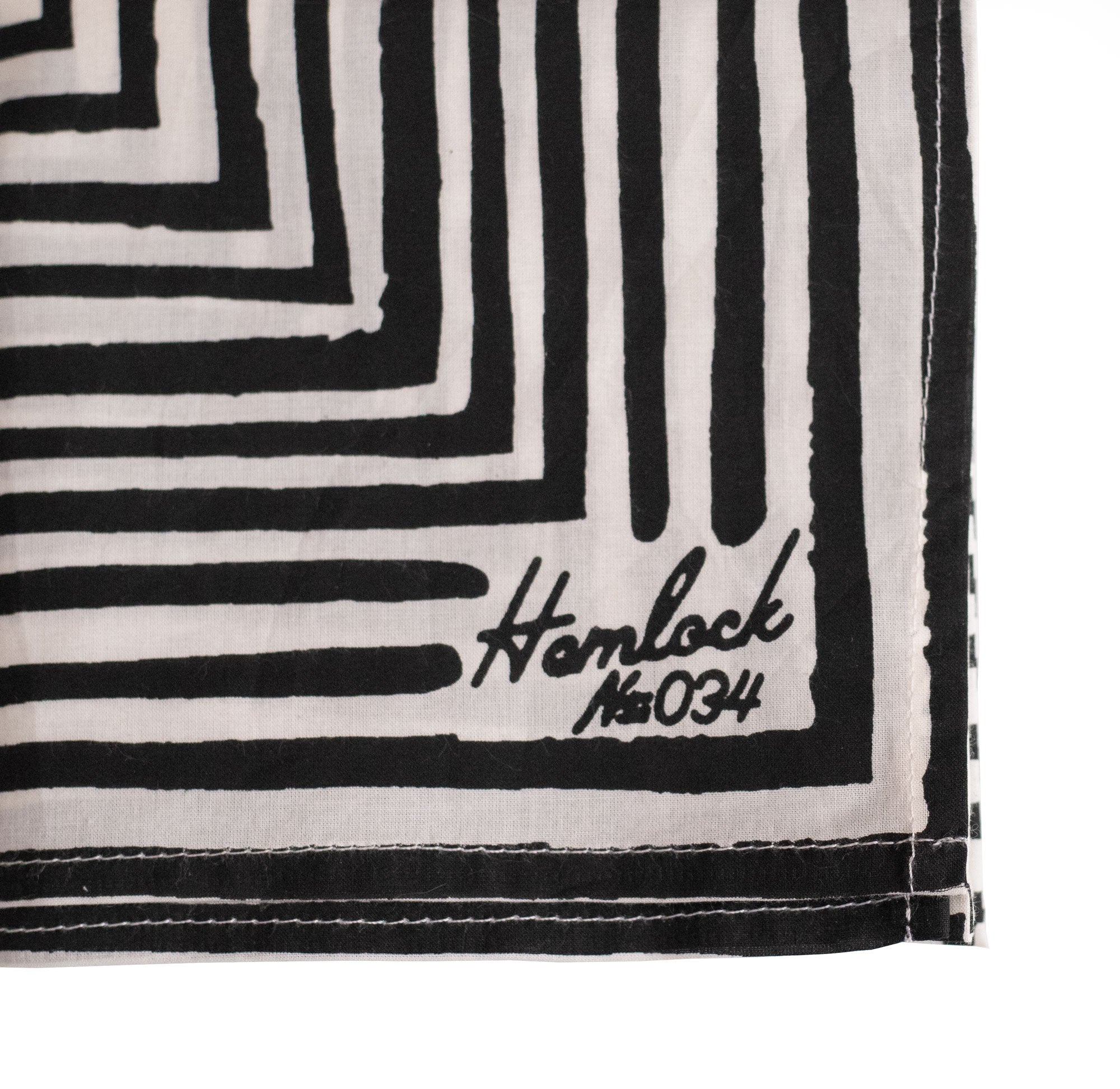 Hemlock Goods Bandana No. 034 Sammie "B"- Black Printing