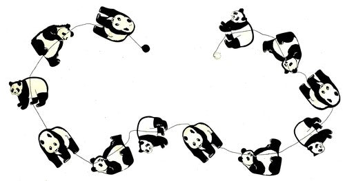 Handmade Lokta Paper Garland- Panda