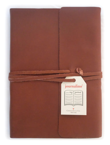 Cavallini & Co. Journalino Grande LINED Leather Journal- 6X8 inches- Brown