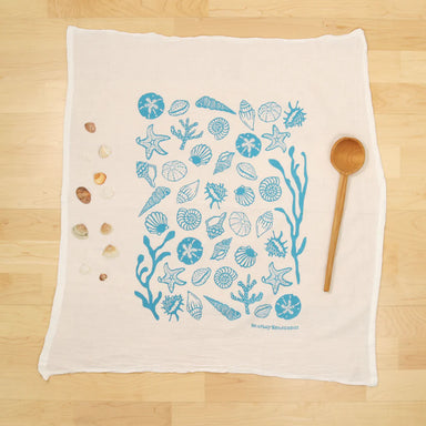 Kei & Molly Flour Sack Cotton Tea Towel- Shells