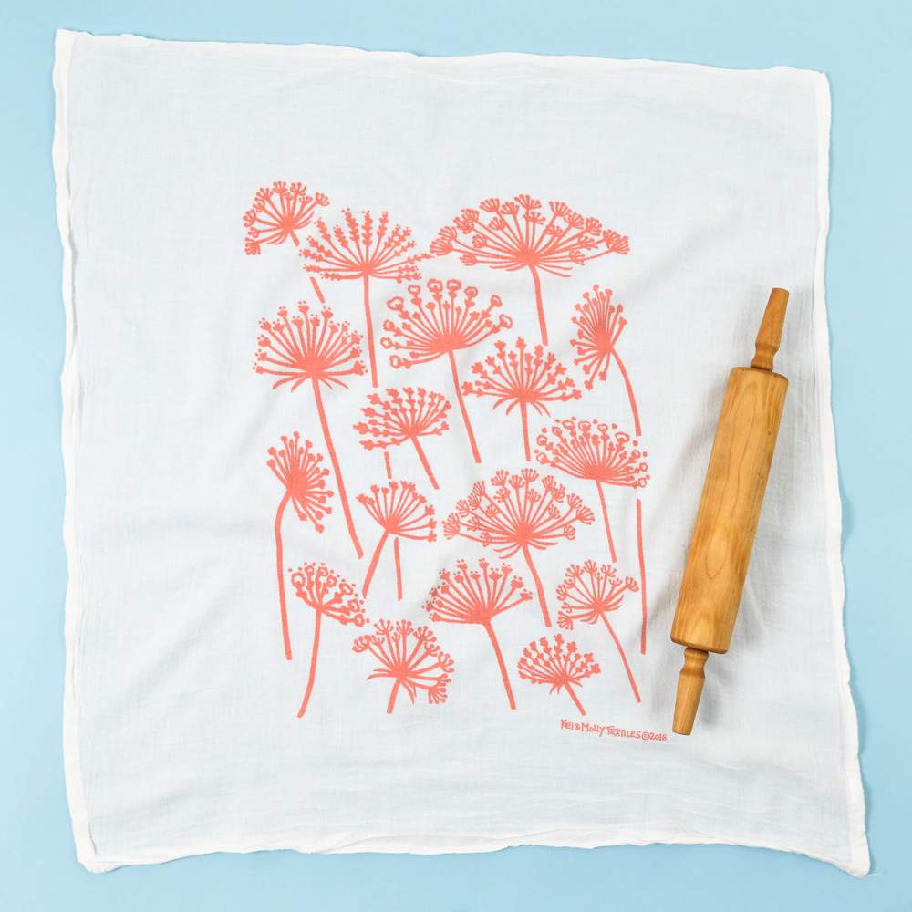 Kei & Molly Flour Sack Cotton Tea Towel- Roses — Two Hands Paperie