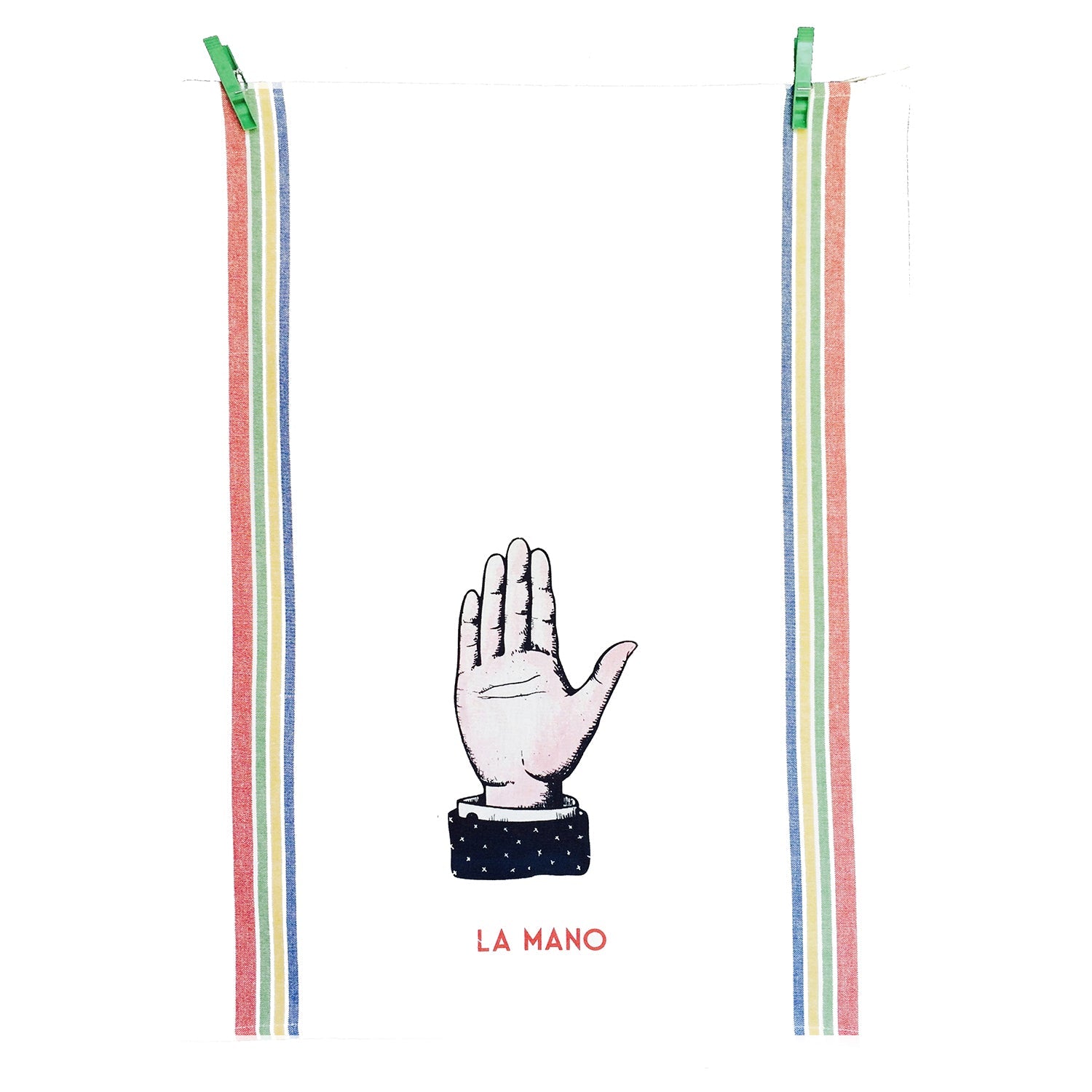 Loteria Inspired Tea Towel-  La Mano, the Hand
