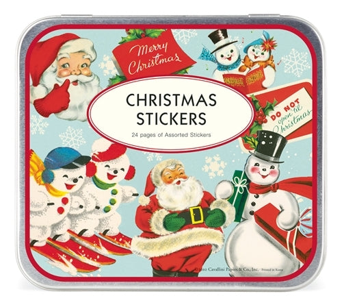 Cavallini & Co. Christmas Tin of Stickers