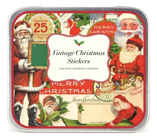 Cavallini & Co. Vintage Christmas Tin of Stickers