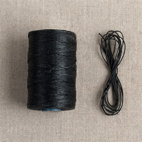 Waxed Linen Thread Black — Two Hands Paperie