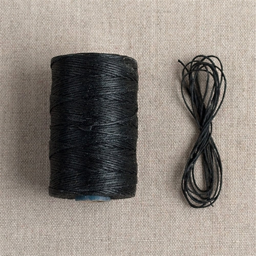 Waxed Linen Thread- Black — Two Hands Paperie