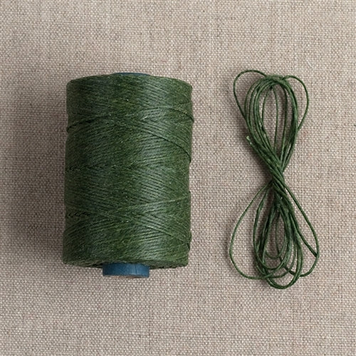 Waxed Linen Thread-Dark Emerald Green — Two Hands Paperie