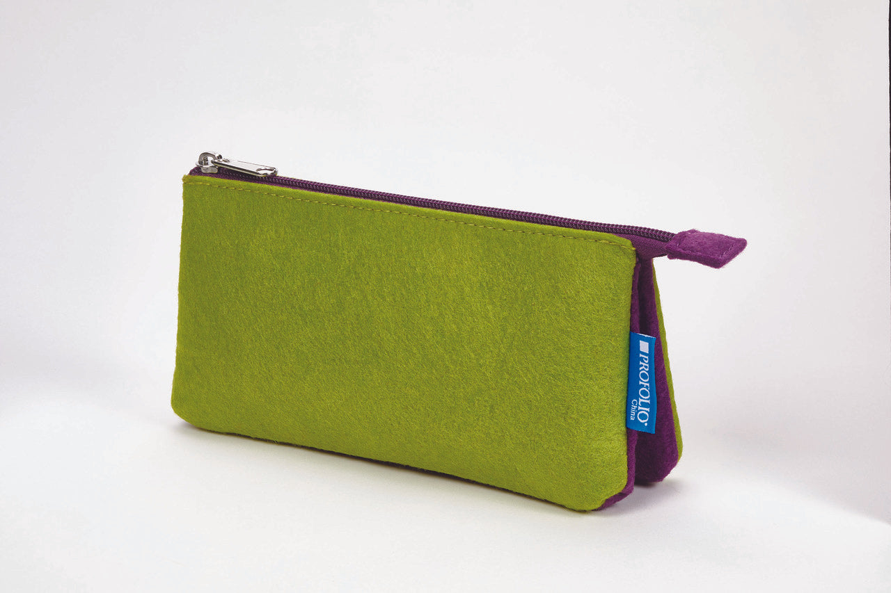 Itoya Profolio Midtown Pouch in Green/Purple- 4x7 inches